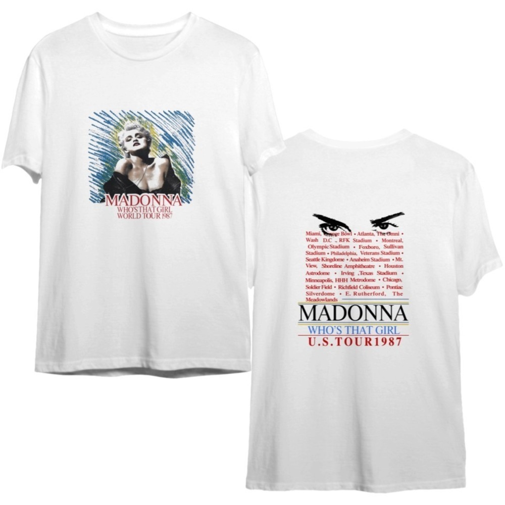 1987 Madonna Whos That Girl World Tour T-Shirt 2 Sided